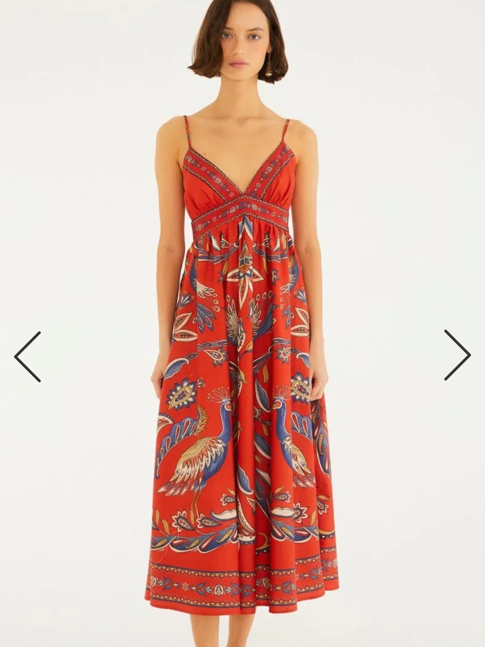 Farm Rio red maxi dress tropical print NWT